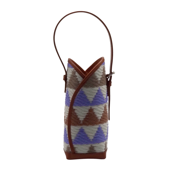 Behati Bottle Carrier in Blue Boho Triangle