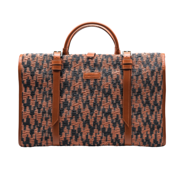 Nala Vintage Luggage in Brown & Black ZigZag