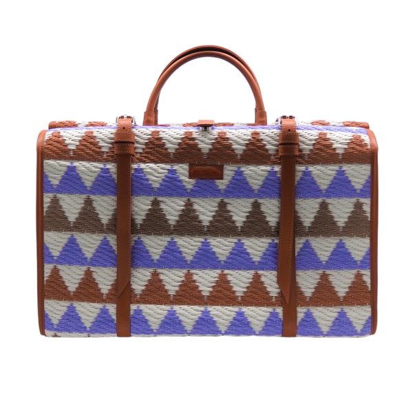 Nala Vintage Luggage in Blue Boho Triangle