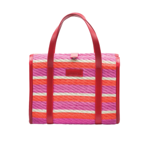 Nadia Small Vintage Tote in Pink Stripe