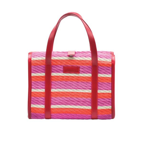 Nadia Small Vintage Tote in Pink Stripe