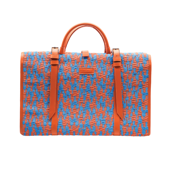 Nala Vintage Luggage in Blue & Orange Zigzag