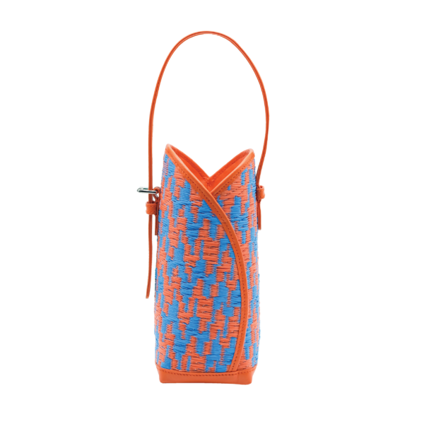 Behati Bottle Carrier in Orange & Blue Zigzag