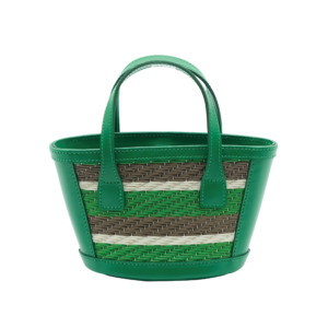 Zuri Mini Basket in Green Stripe
