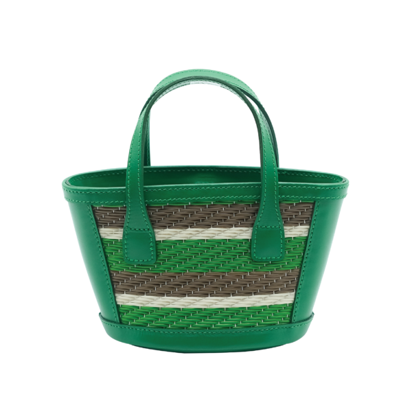 Zuri Mini Basket in Green Stripe