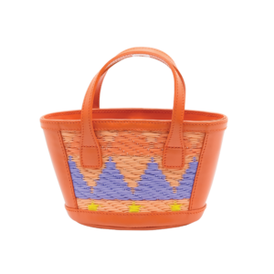 Zuri Mini Basket in Orange Boho Triangle