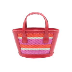Zuri Mini Basket in Fuchsia Stripe