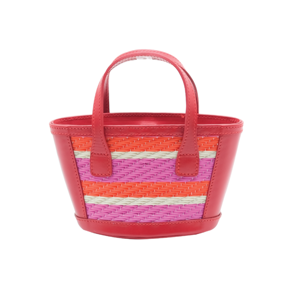 Zuri Mini Basket in Fuchsia Stripe